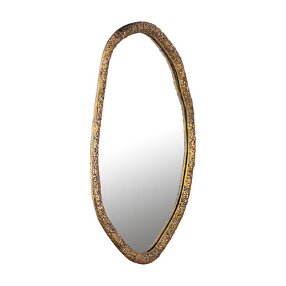 Lustro Paisley Brass o organicznym kształcie, okrągłe, 56 × 3 × 72 cm, PTMD