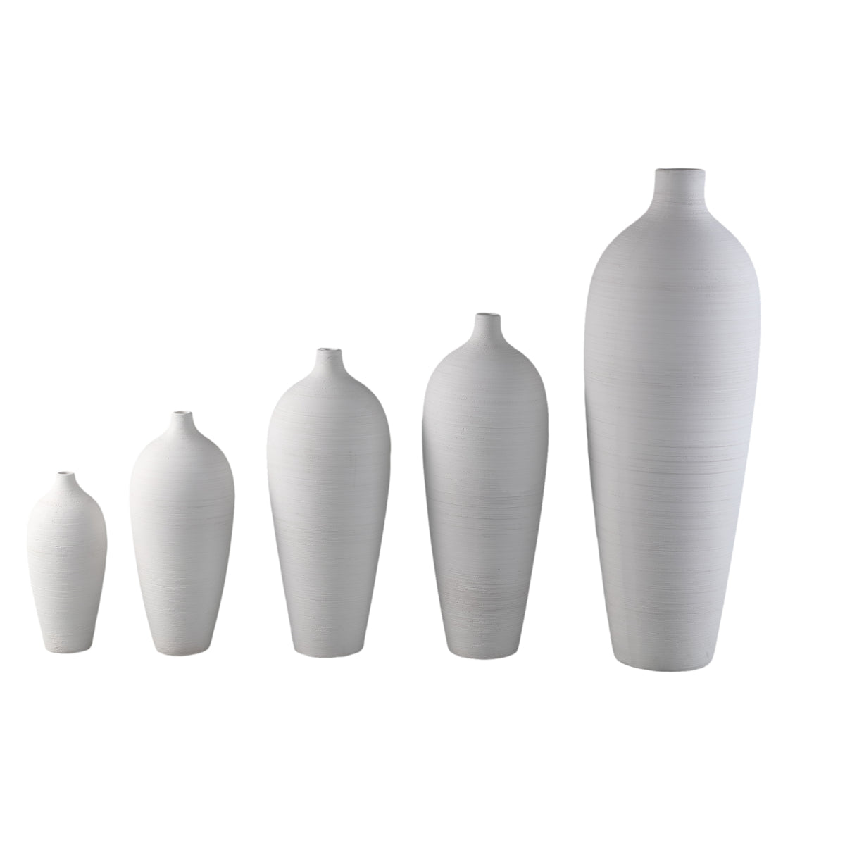 Wazon butelkowy Cavinn z białej ceramiki Ø15 cm x W35 cm PTMD