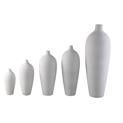 Wazon butelkowy Cavinn z białej ceramiki Ø15 cm x W35 cm PTMD