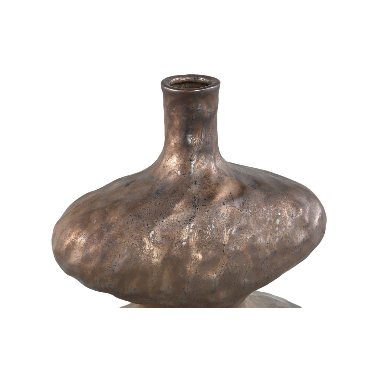 Chelsean Brązowa ceramiczna waza o kształcie owalu i bulwy L 28x16x40cm PTMD