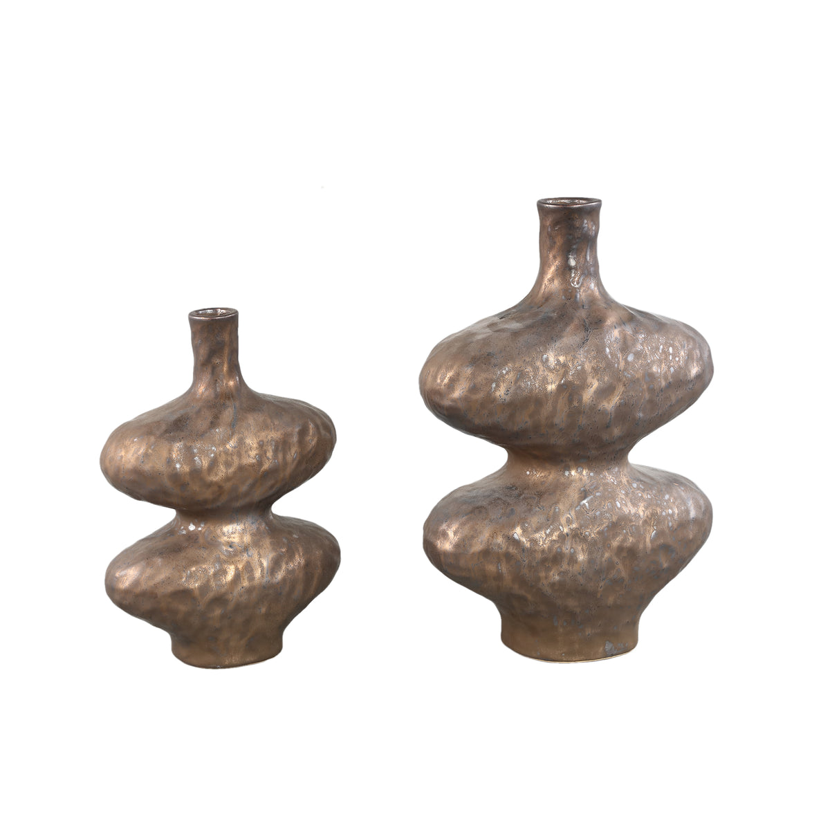 Chelsean Brązowa ceramiczna waza o kształcie owalu i bulwy L 28x16x40cm PTMD
