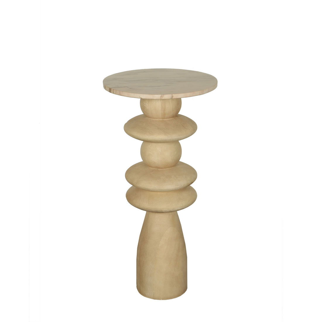 Stolik pomocniczy Callain Naturalne Drewno Mango  Marmur PTMD