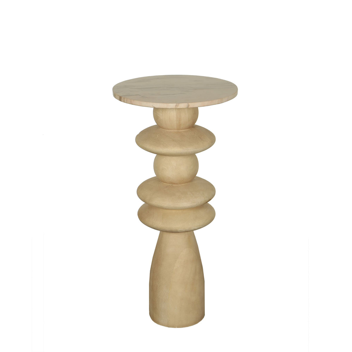 Stolik pomocniczy Callain Naturalne Drewno Mango  Marmur PTMD