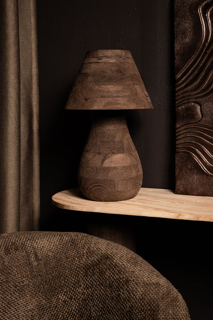 Lampa stołowa Peake Brązowe drewno mango Mała PTMD