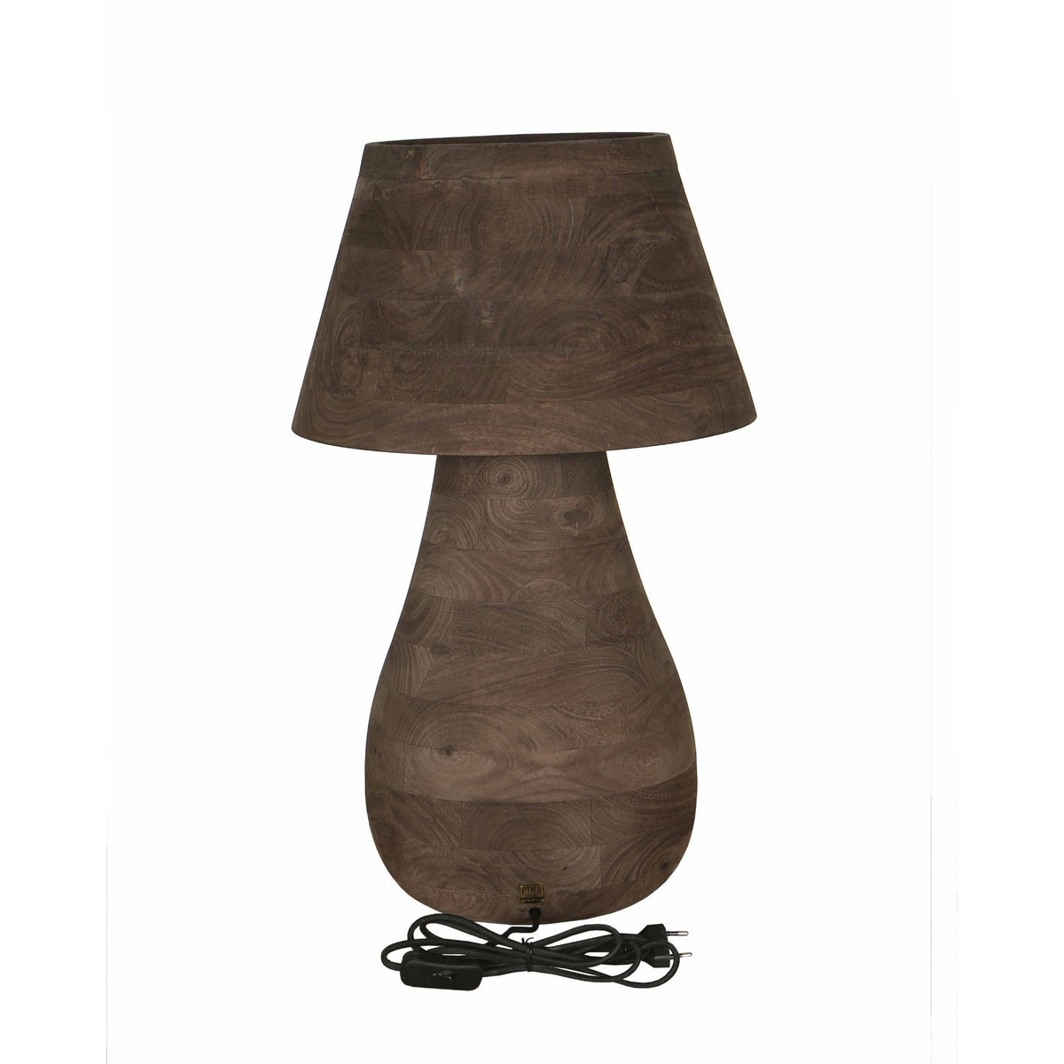 Lampa stołowa Peake Brązowe drewno mango Large PTMD