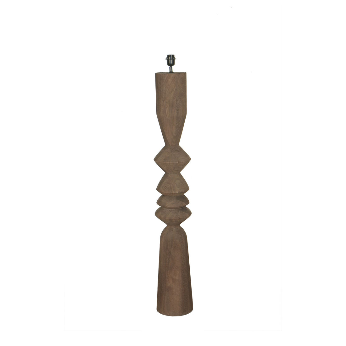 Lampa podłogowa Elaine Brązowe Drewno Mango Okrągła Podstawa H130cm PTMD