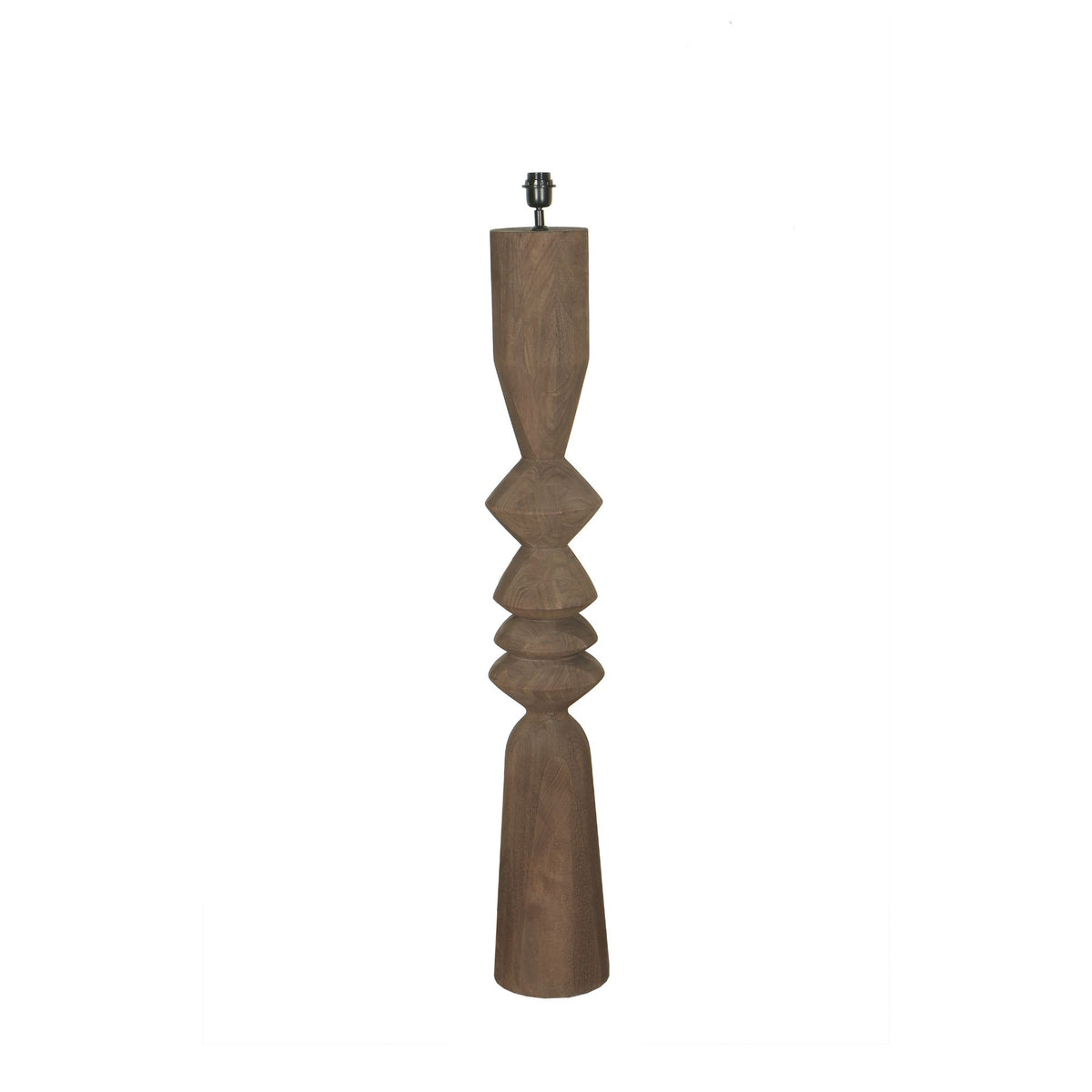 Lampa podłogowa Elaine Brązowe Drewno Mango Okrągła Podstawa H130cm PTMD
