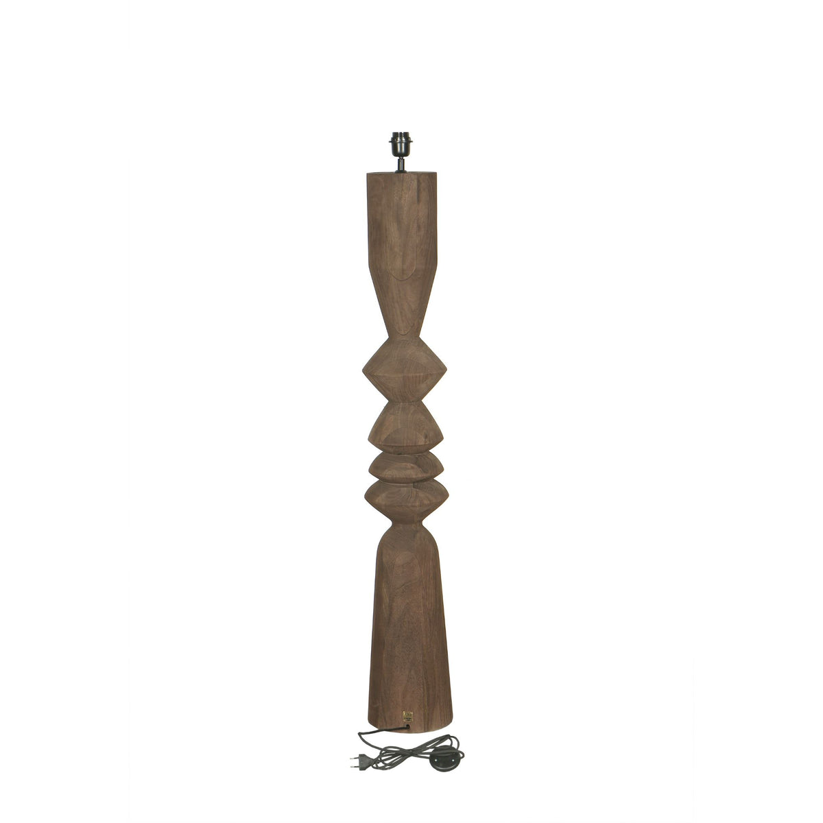 Lampa podłogowa Elaine Brązowe Drewno Mango Okrągła Podstawa H130cm PTMD
