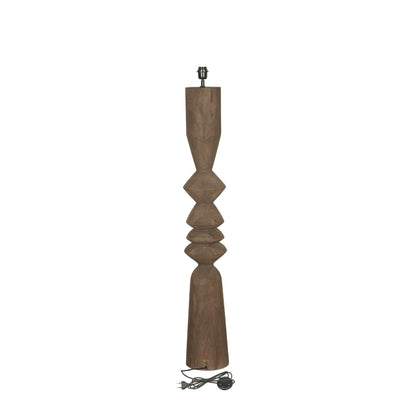 Lampa podłogowa Elaine Brązowe Drewno Mango Okrągła Podstawa H130cm PTMD