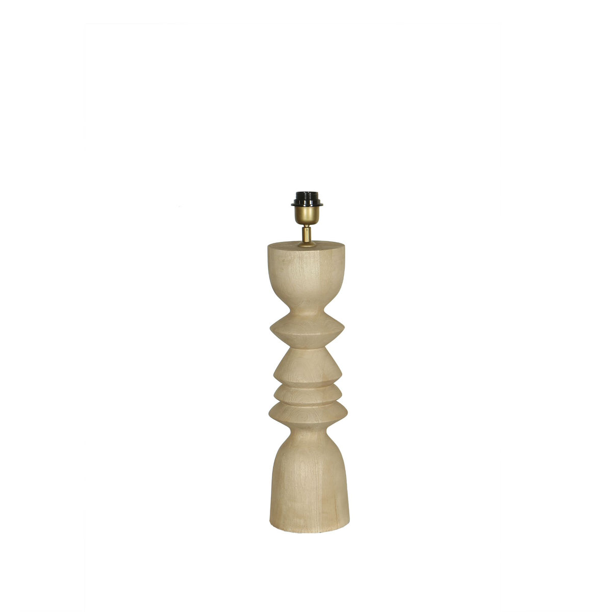 Lampa stołowa Elaine Naturalne Drewno Mango Okrągła Podstawa PTMD
