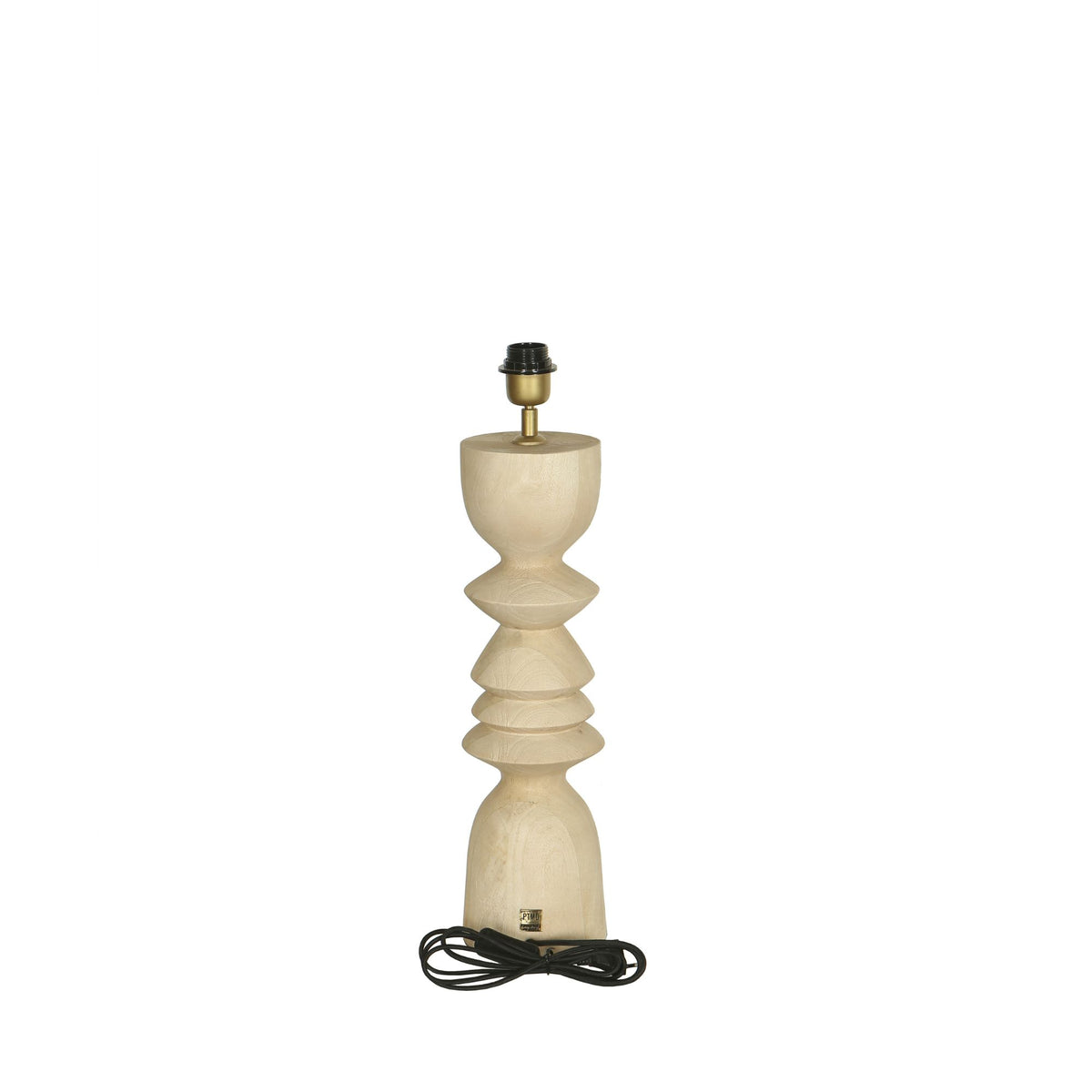 Lampa stołowa Elaine Naturalne Drewno Mango Okrągła Podstawa PTMD