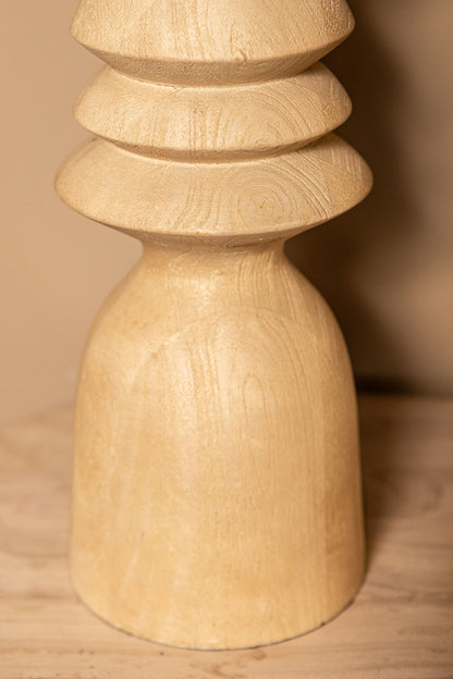 Lampa stołowa Elaine Naturalne Drewno Mango Okrągła Podstawa PTMD
