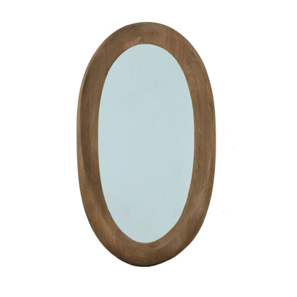 Lustro owalne Noam z drewna mango brązowe 68 x 8 x 120 cm PTMD