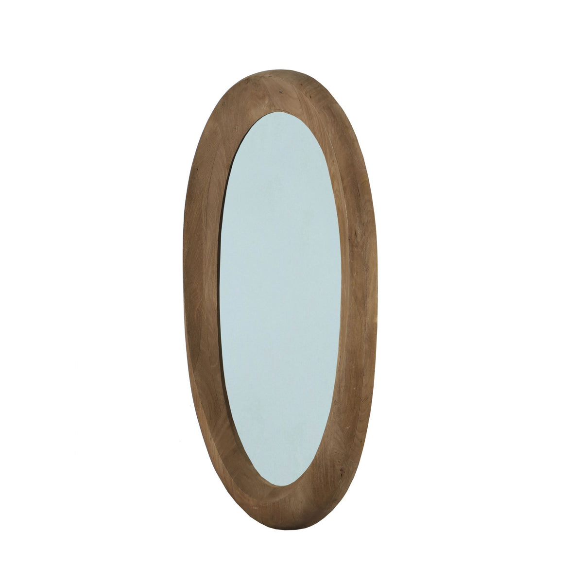 Lustro owalne Noam z drewna mango brązowe 68 x 8 x 120 cm PTMD