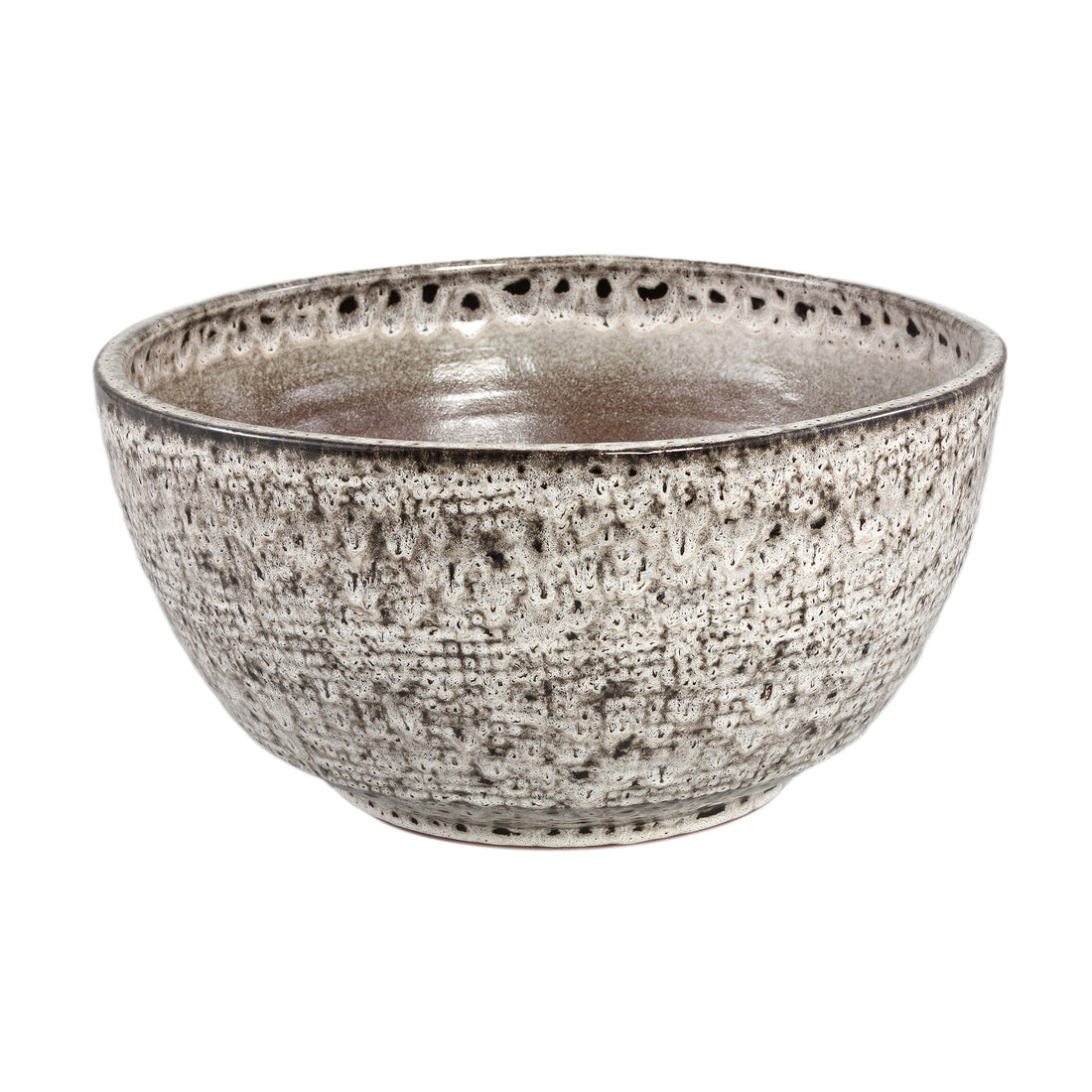 Elana Biała Okrągła Ceramiczna Miska Z Szarym Wzorem L Śred.50xWys.25,5cm PTMD