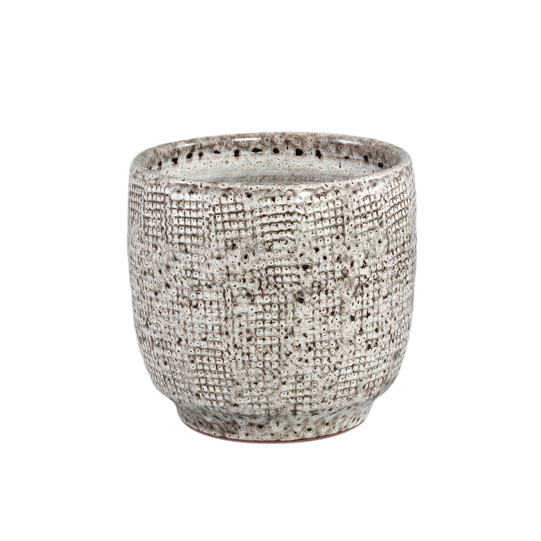 Elana Biała Okrągła Doniczka Ceramiczna Z Szarym Wzorem Średnica 30 x Wys. 29 cm PTMD
