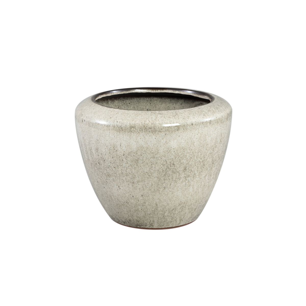 Kyleigh Beżowa Okrągła Doniczka Ceramiczna Gładka Niska M 29,5xH24cm PTMD