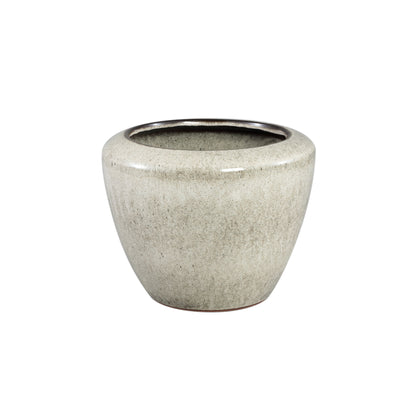 Kyleigh Beżowa Okrągła Doniczka Ceramiczna Gładka Niska M 29,5xH24cm PTMD