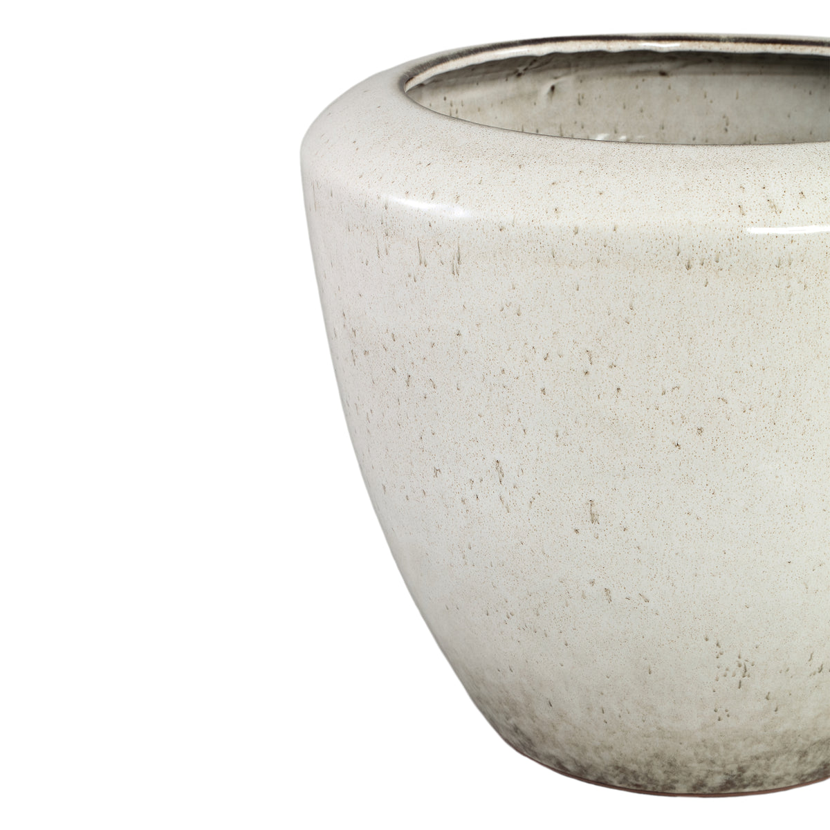 Kyleigh Beżowa Okrągła Doniczka Ceramiczna Gładka Niska M 29,5xH24cm PTMD