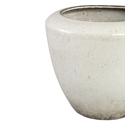 Kyleigh Beżowa Okrągła Doniczka Ceramiczna Gładka Niska M 29,5xH24cm PTMD