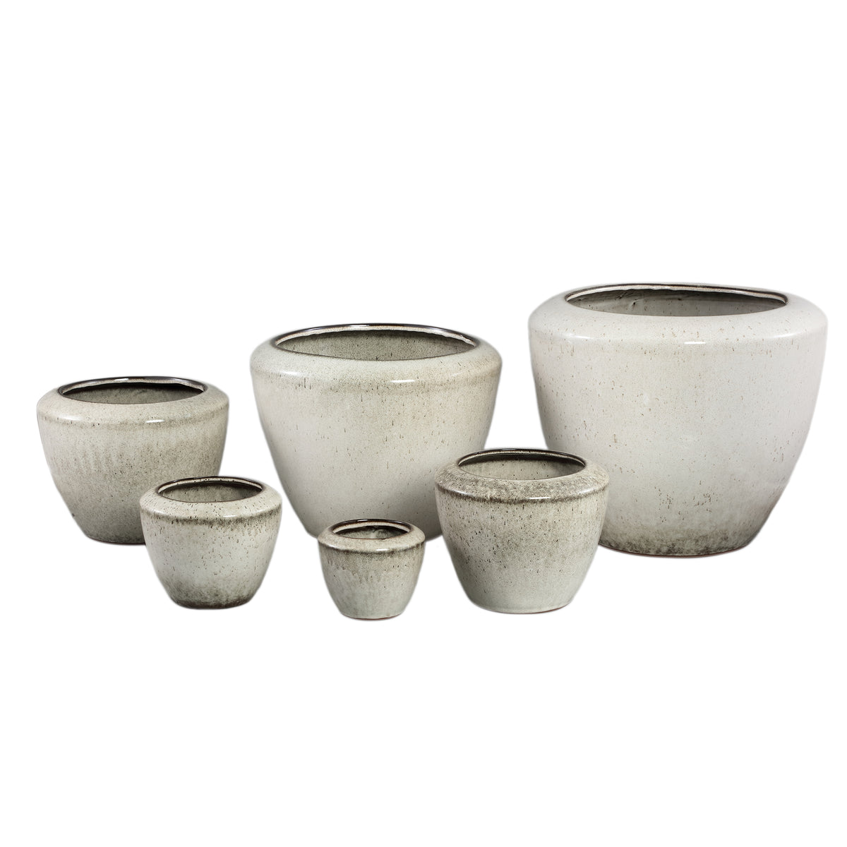 Kyleigh Beżowa Okrągła Doniczka Ceramiczna Gładka Niska M 29,5xH24cm PTMD