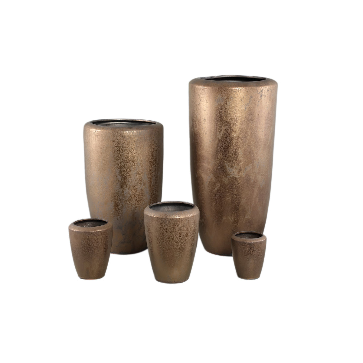 Kyleigh Brązowy Okrągły Ceramiczny Wazon Gładki Wysoki XL PTMD
