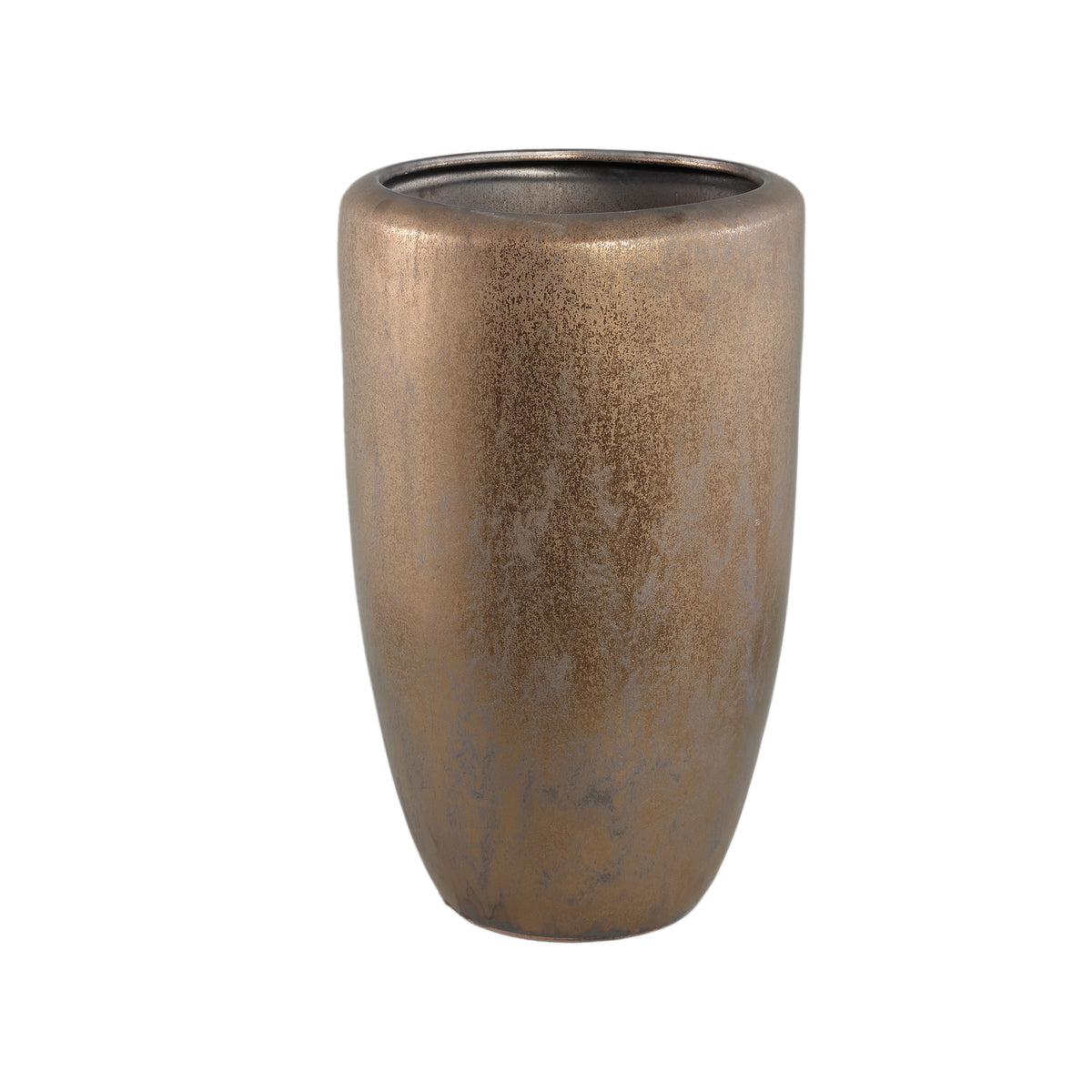 Kyleigh Okrągły ceramiczny doniczka w kolorze brązowym, gładki, wysoki, średnica 35 cm x wysokość 58 cm, PTMD