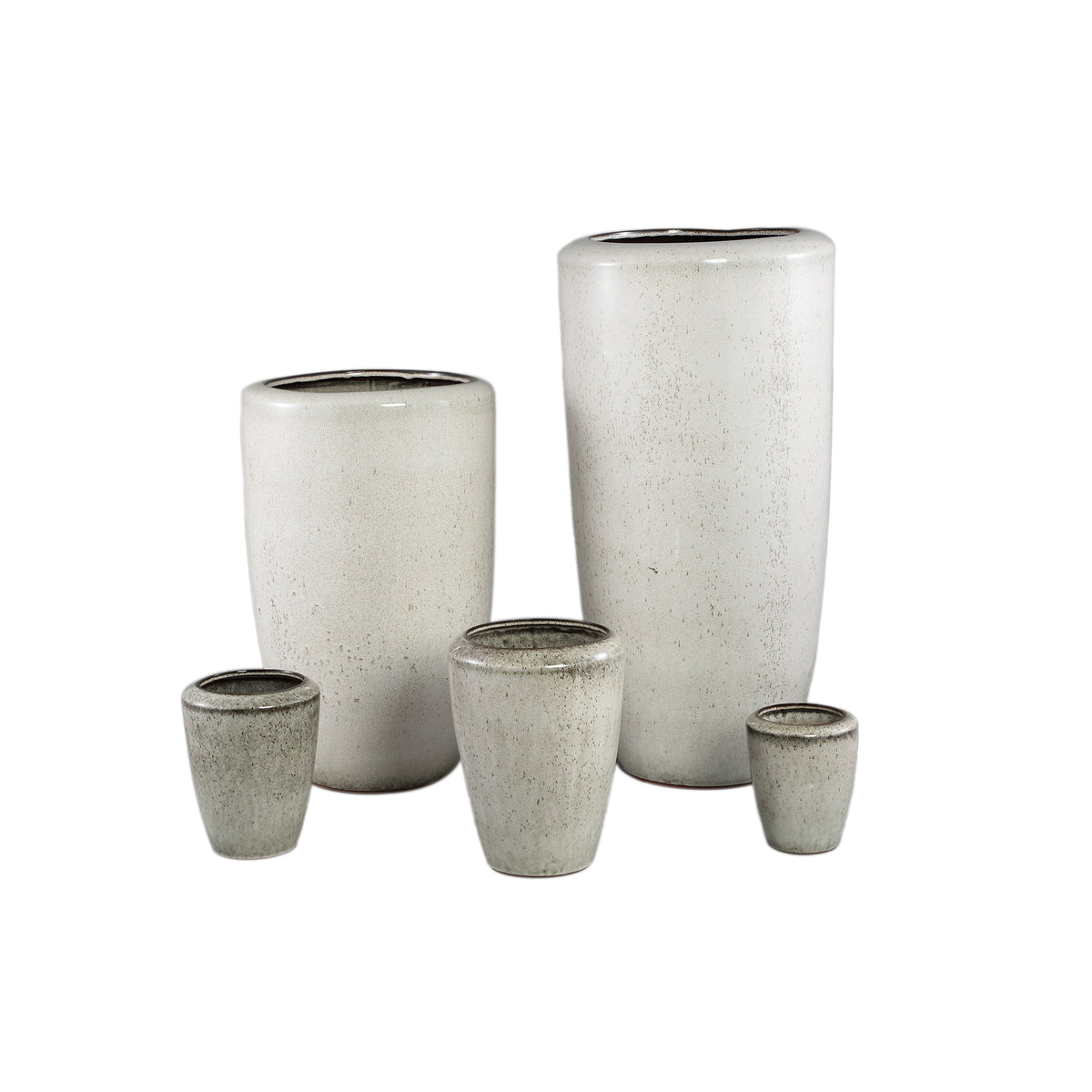Kyleigh Beżowa Okrągła Doniczka Ceramiczna Gładka Wysoka L 35x58 cm PTMD