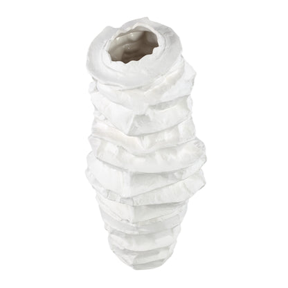 Aharon Wazon ceramiczny biały nieregularny wąski L 24x23x51cm PTMD
