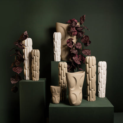 Dayna Szara Owalna Waza Ceramiczna Large PTMD