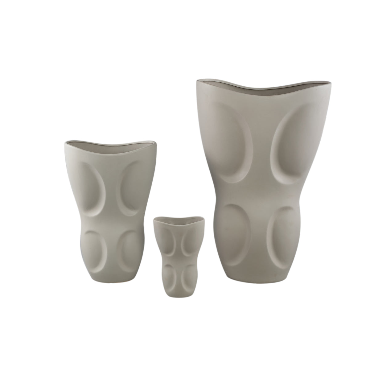 Dayna Szara Owalna Waza Ceramiczna Large PTMD