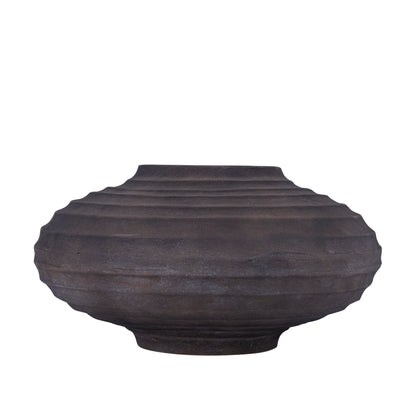 Kody Brown Stone Wash odlewana aluminiowa żebrowana doniczka L PTMD