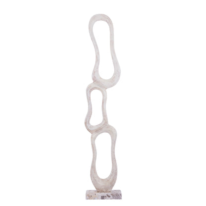 Rzeźba Camare Abstract Design z odlewanego aluminium, beżowa, duża PTMD