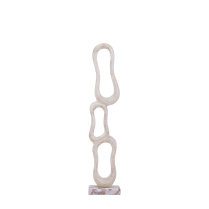 Rzeźba Camare, abstrakcyjny design, odlewane aluminium, beżowa, średnia, PTMD