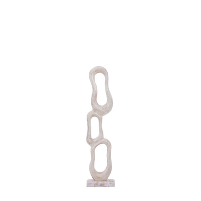 Rzeźba Camare Abstract Design z odlewanego aluminium, beżowa, mała PTMD