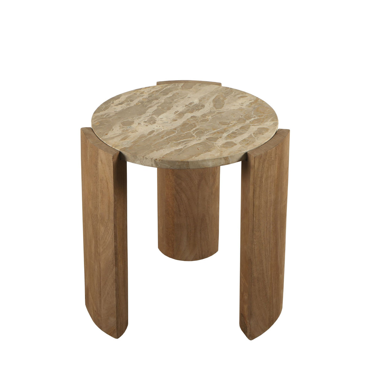 Stolik pomocniczy Javina Naturalny Marmur Ø52cm PTMD