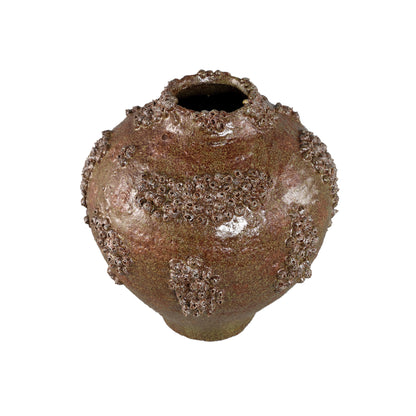 Wazon Deisy z zielonej ceramiki o strukturze koralowca, duży, PTMD