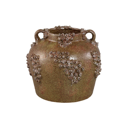 Deisy Zielony ceramiczny słój z uchwytami Rough Coral L PTMD