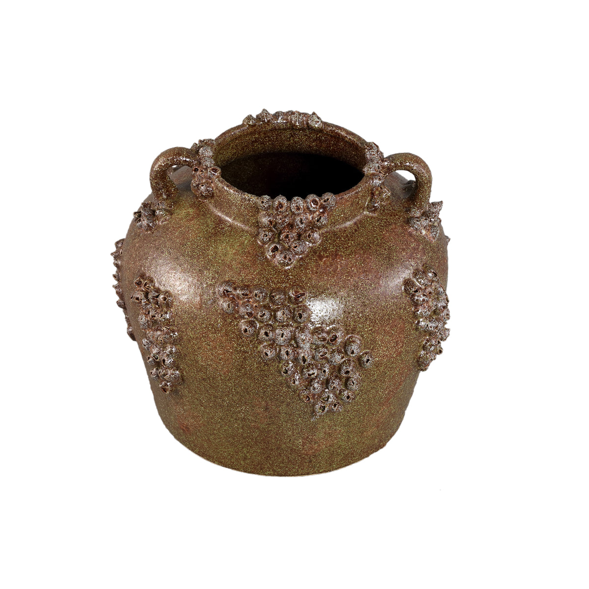 Deisy Zielony ceramiczny słój z uchwytami Rough Coral L PTMD
