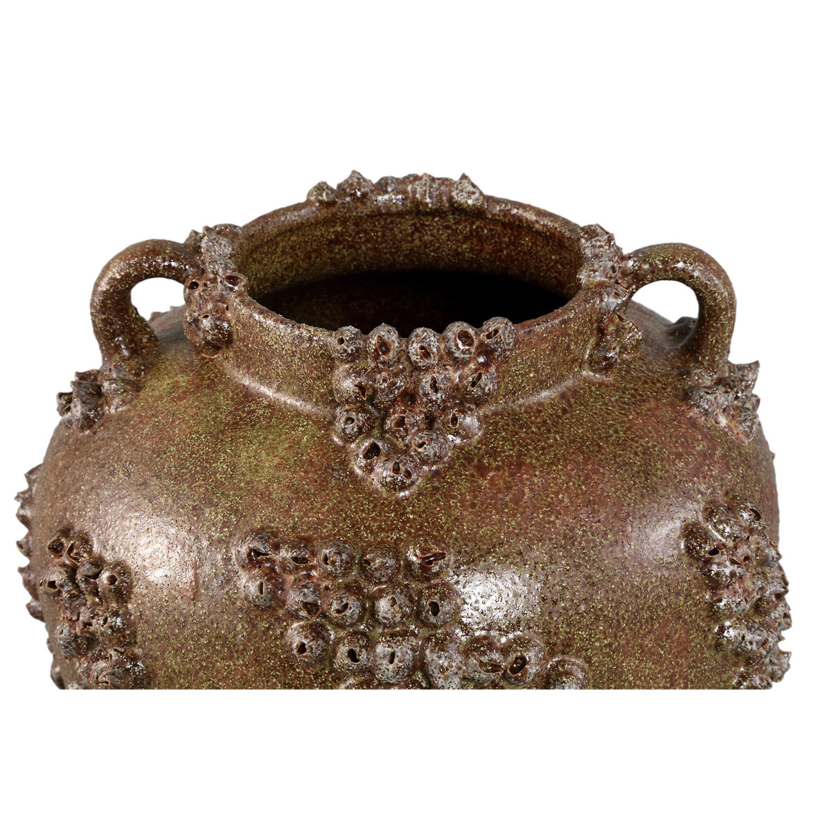 Deisy Zielony ceramiczny słój z uchwytami Rough Coral L PTMD