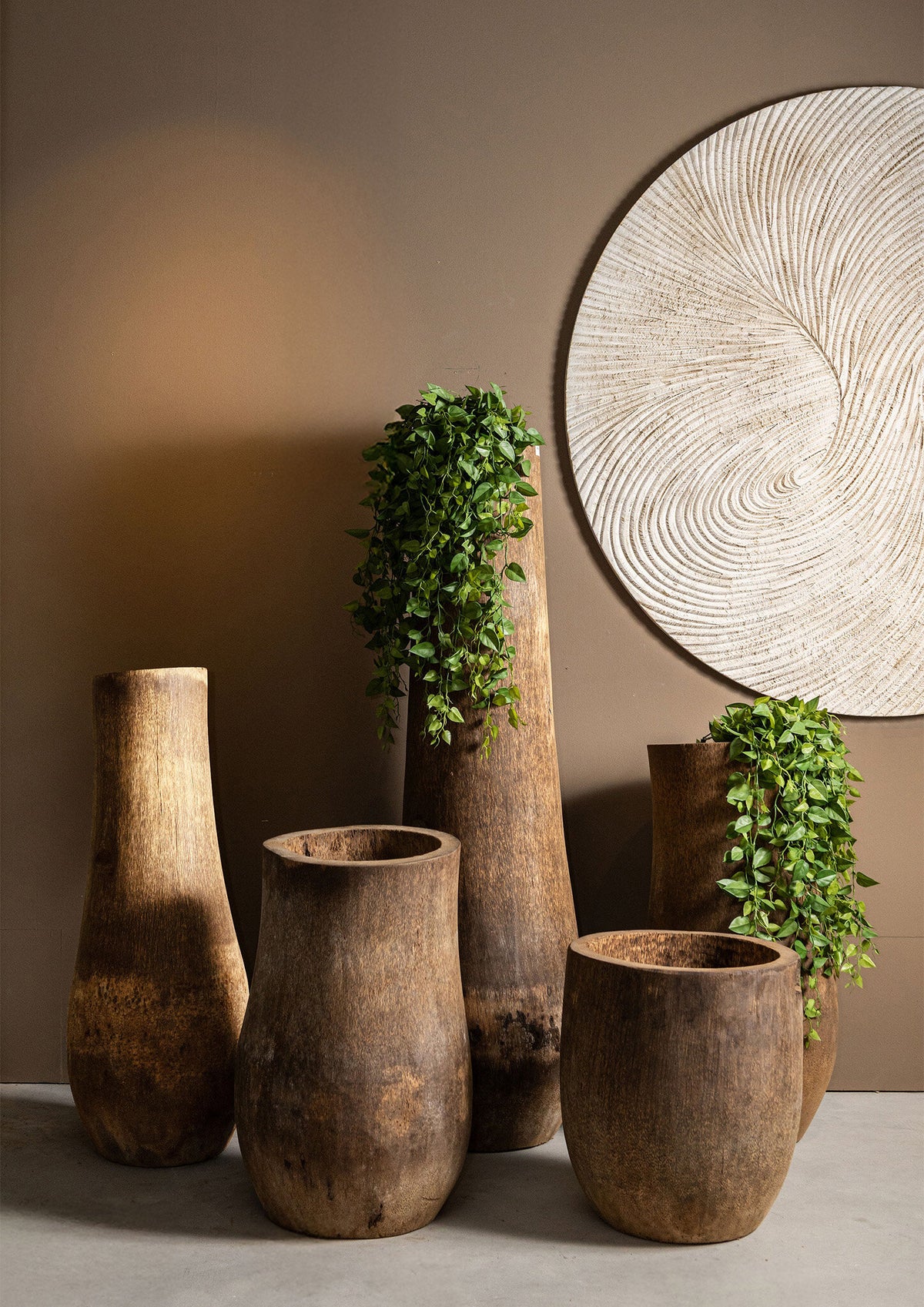 Luksusowy mały doniczka z drewna palmy Jamez PTMD