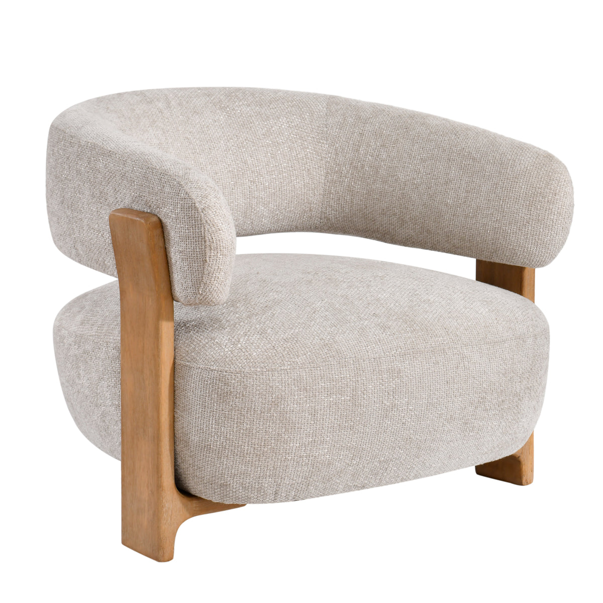 Fotel Mire Cream Legacy 15 Dove drewno kauczukowe PTMD