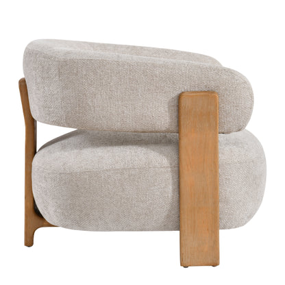 Fotel Mire Cream Legacy 15 Dove drewno kauczukowe PTMD