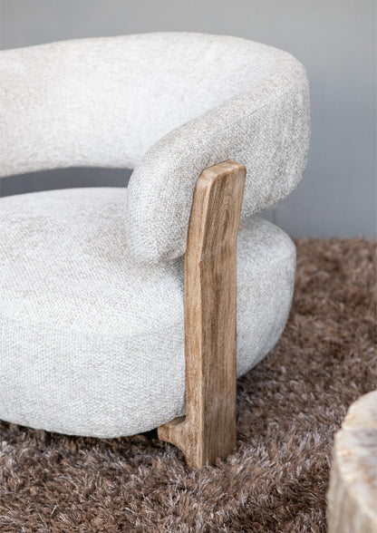 Fotel Mire Cream Legacy 15 Dove drewno kauczukowe PTMD