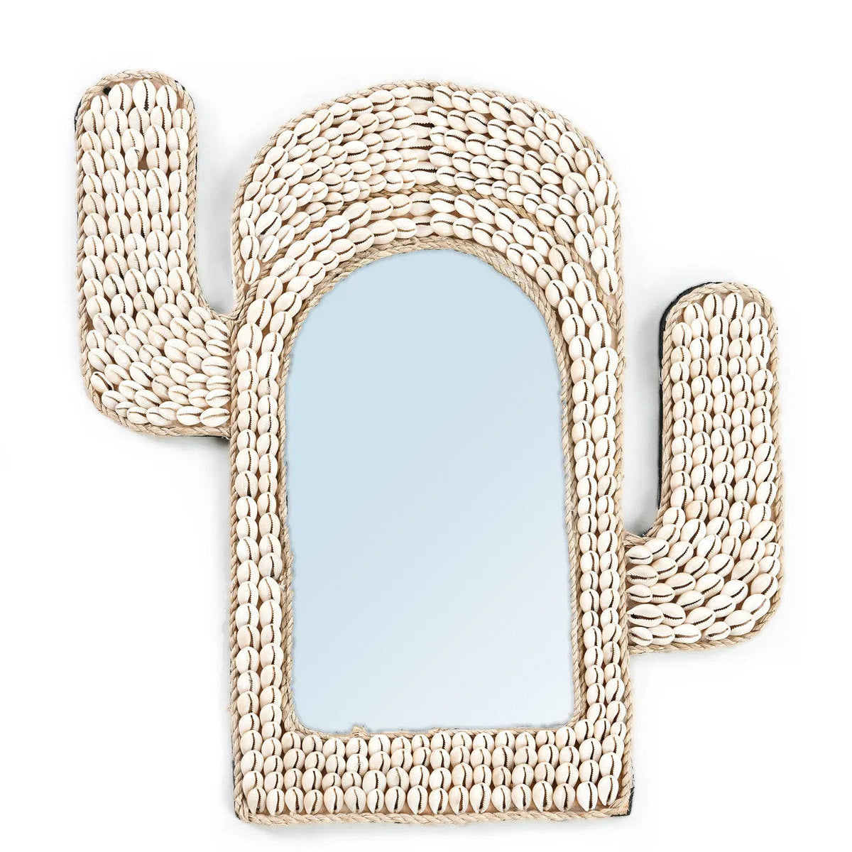 Lustro Cactus Shell – białe, 40 × 38 cm Bazar Bizar