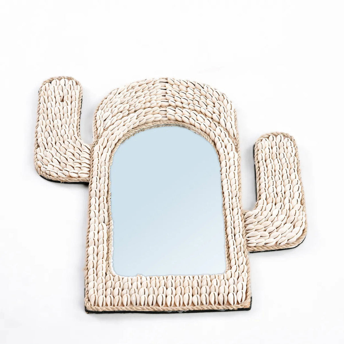 Lustro Cactus Shell – białe, 40 × 38 cm Bazar Bizar