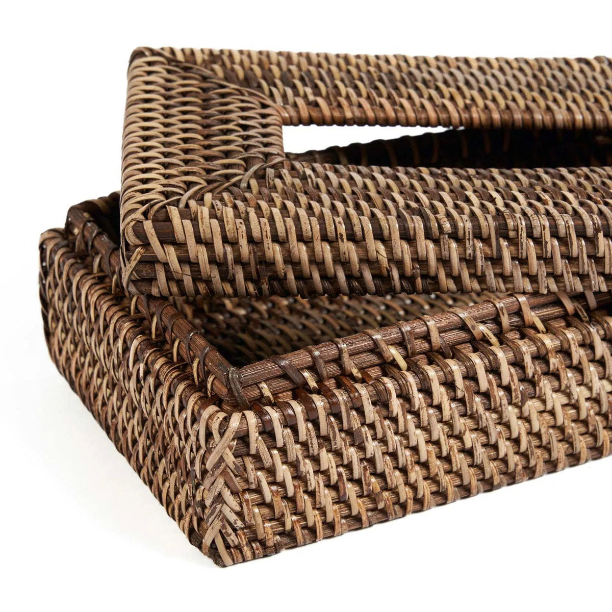Pudełko na chusteczki Rattan Classic – brąz naturalny Bazar Bizar