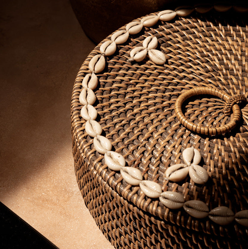 Rattanowy kosz z przegrodami Naturalny Brąz Bazar Bizar