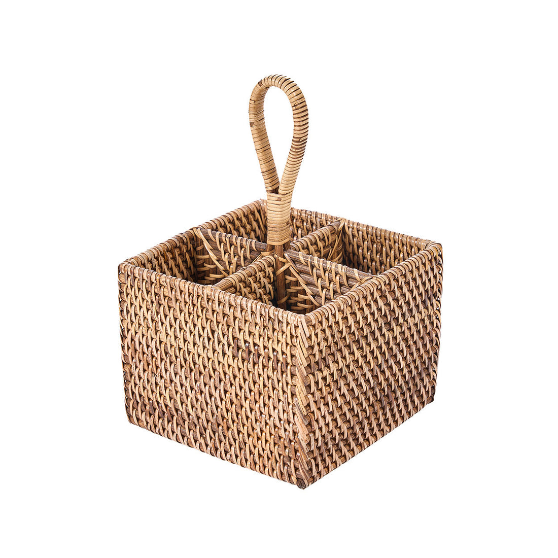 Rattanowy pojemnik na sztućce N°4 Naturalny brąz Bazar Bizar