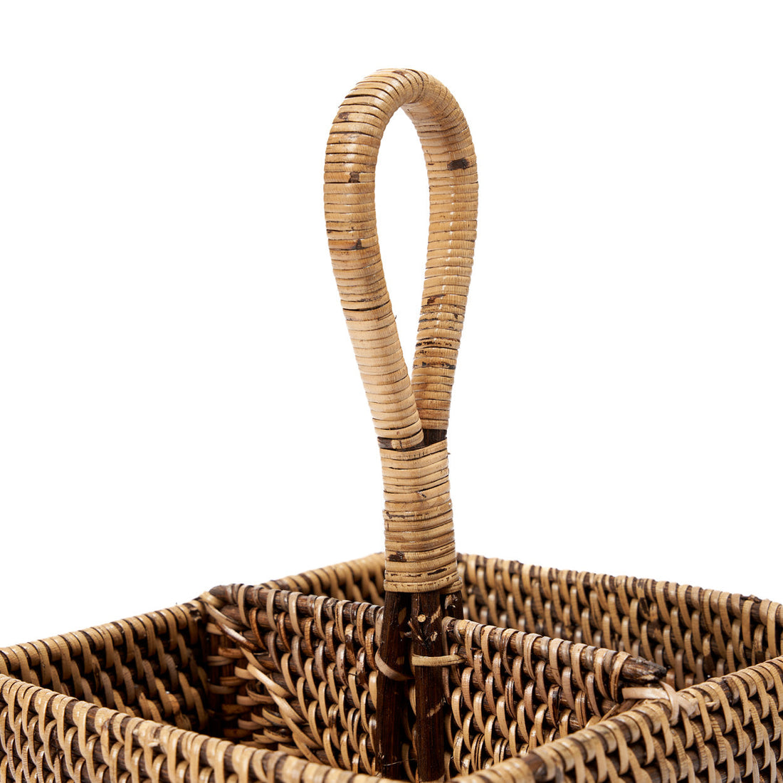 Rattanowy pojemnik na sztućce N°2 Naturalny Brąz